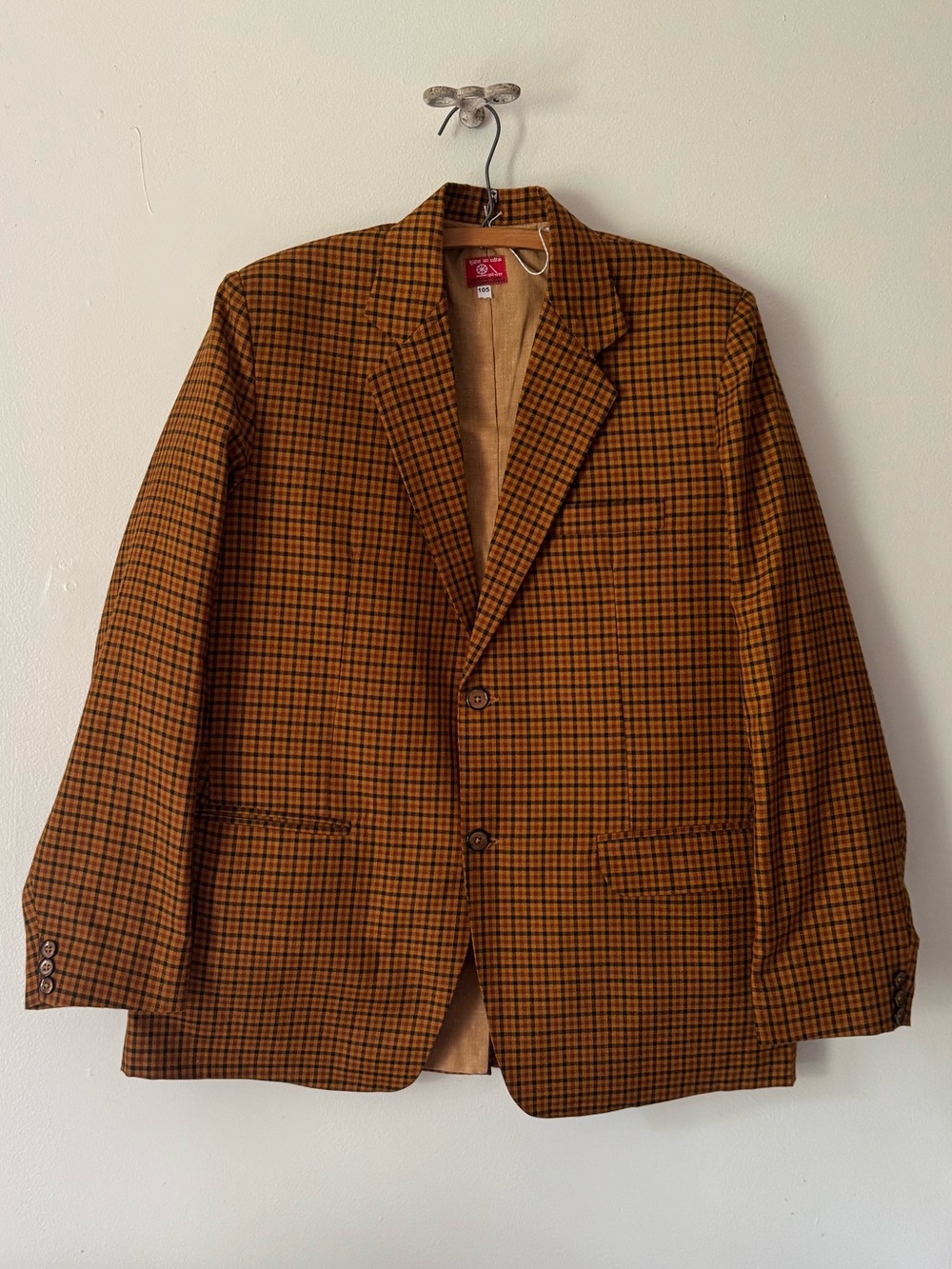 Cotton Linen Siena Brown and Black Check Sport Coat.